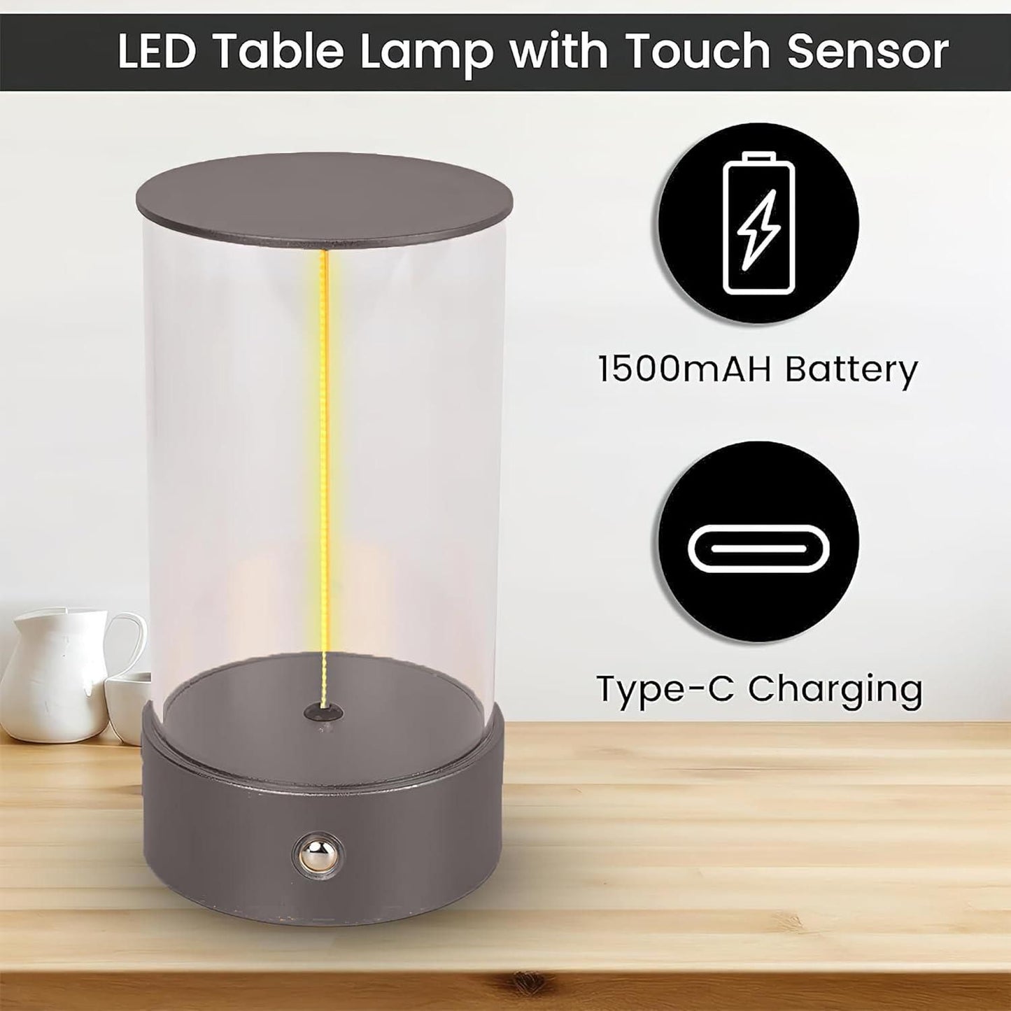 FilaGlow: Futuristic LED Magnetic Filament Lamp with USB-C Rechargeable Design