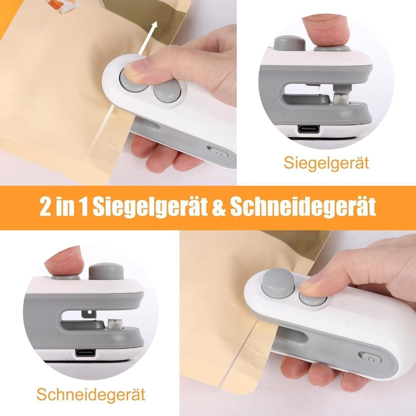 Portable Mini Sealing Machine 2 in 1 USB Rechargeable Magnetic