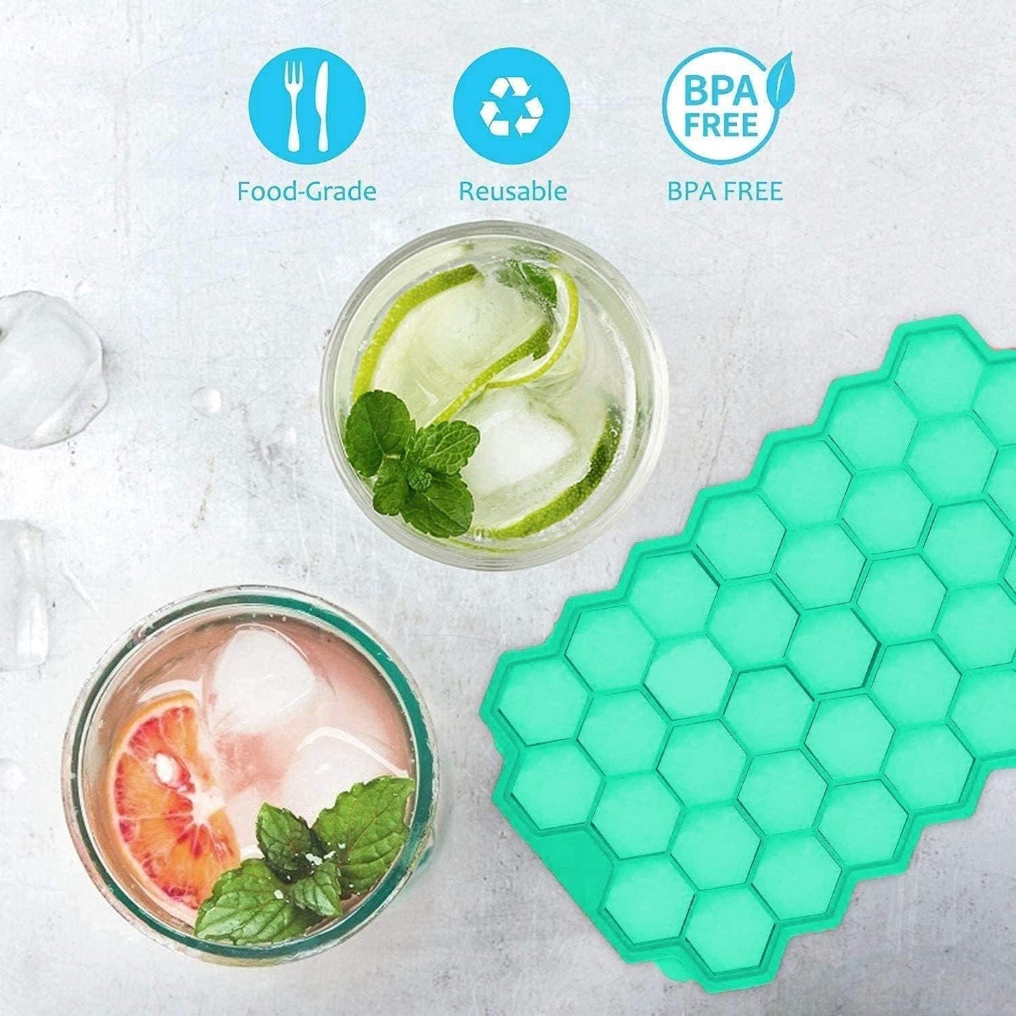 Honeycomb Silicone Ice Tray 37 Grids (pack of 2)