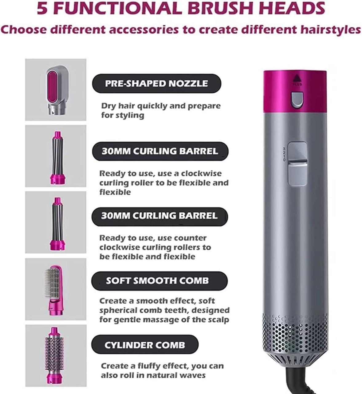 KUKUMO 5 in 1 Multifunctional Hair Dryer Styling Tool