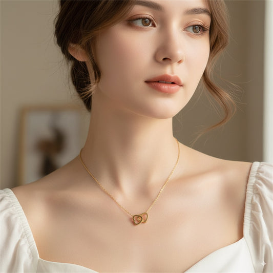 Eternal Bond Interlocking Hearts Necklace ✨