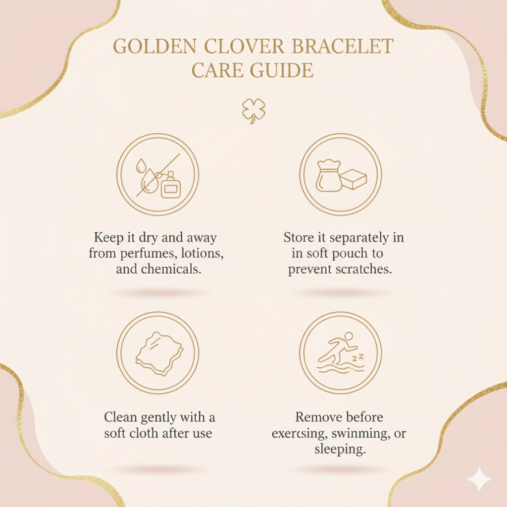 Gold clover-motif bracelet