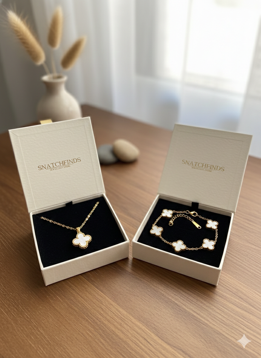 Clover Necklace & Bracelet Set