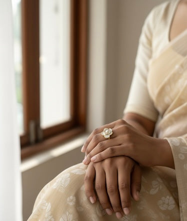 Blooming Pearl Flower Ring