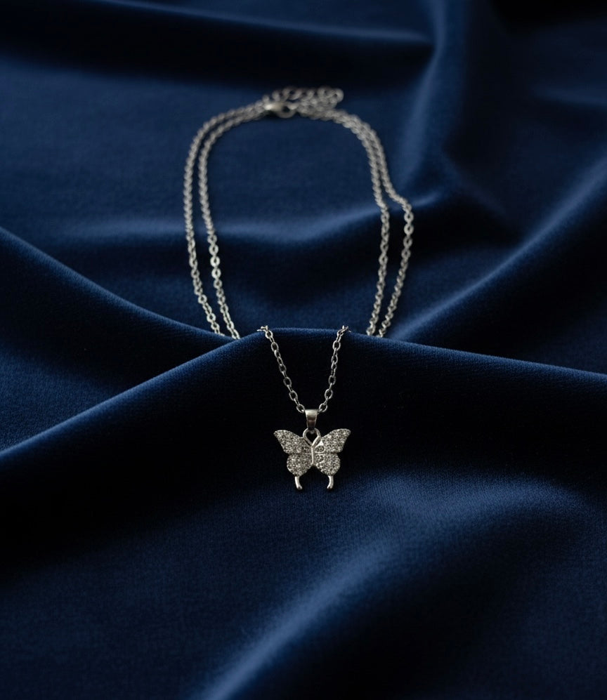 butterfly pendant layered necklace 🦋