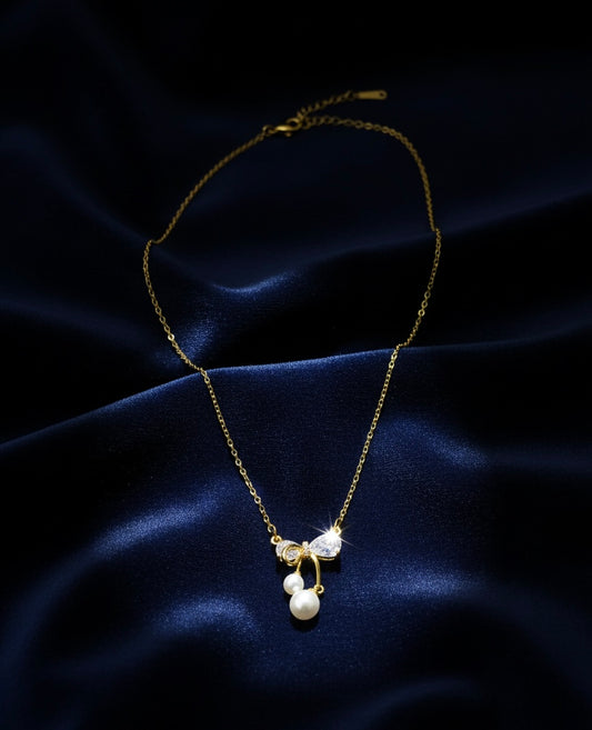 Eternal Grace Bow & Pearl Necklace✨
