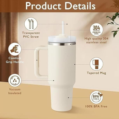 40oz Tumbler w/ Handle, Vacuum Insulated, Stainless Steel Water Cup