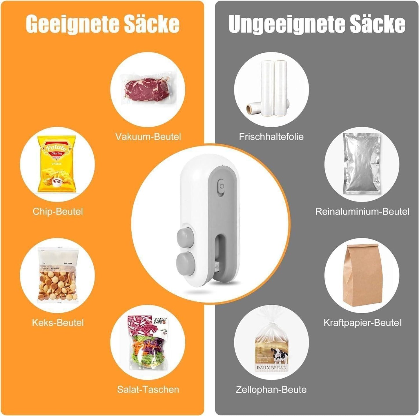 Portable Mini Sealing Machine 2 in 1 USB Rechargeable Magnetic