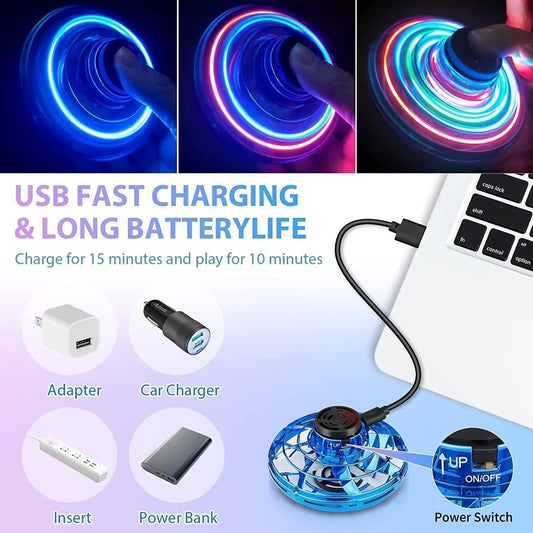 FlyOrb™ flying spinner Toy with USB Charge | Colorful RGB lights