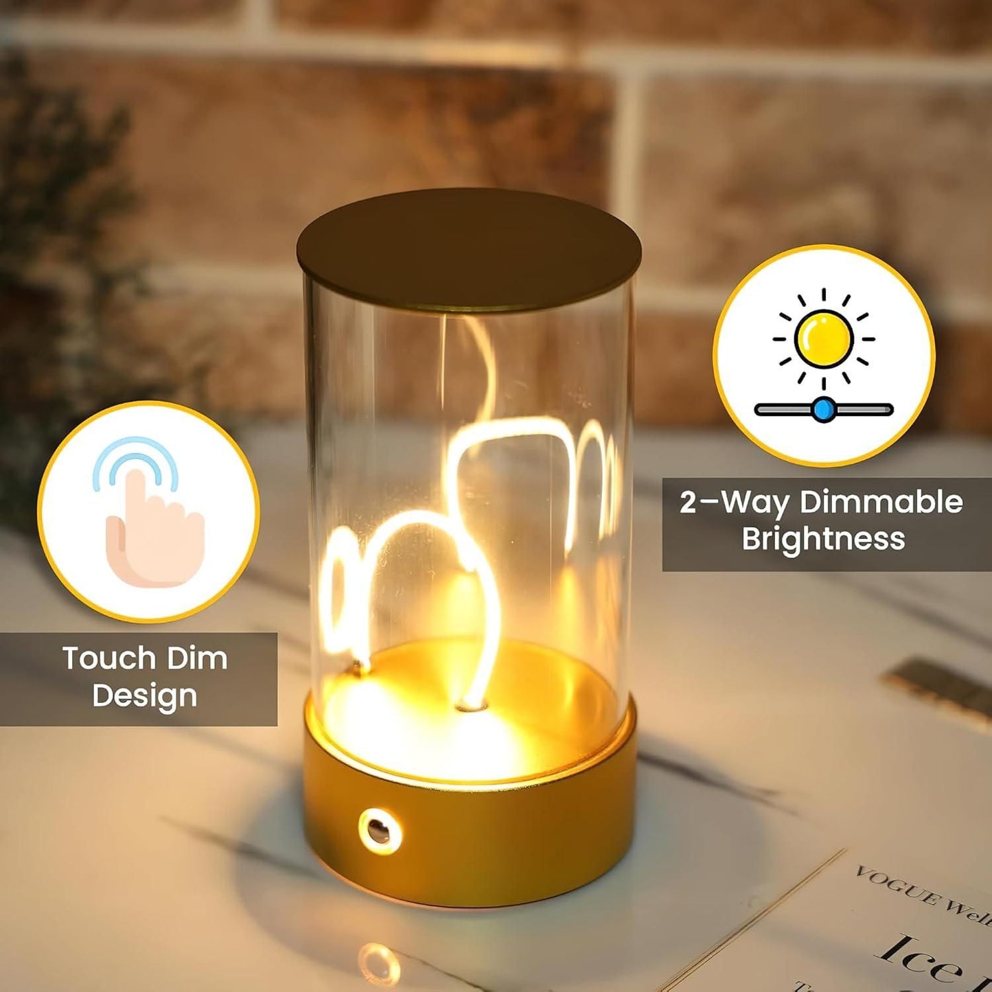 FilaGlow: Futuristic LED Magnetic Filament Lamp with USB-C Rechargeable Design