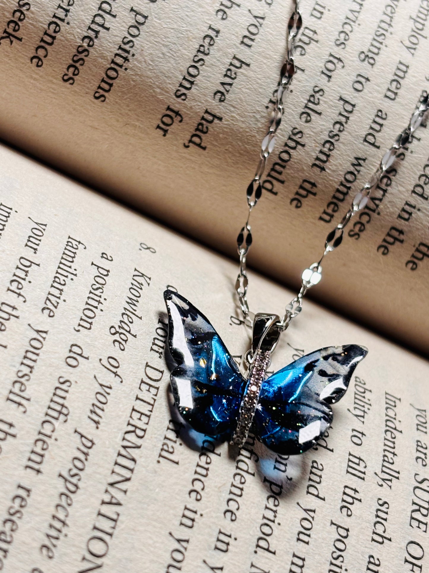 Blue Aurora Butterfly Necklace 🦋✨