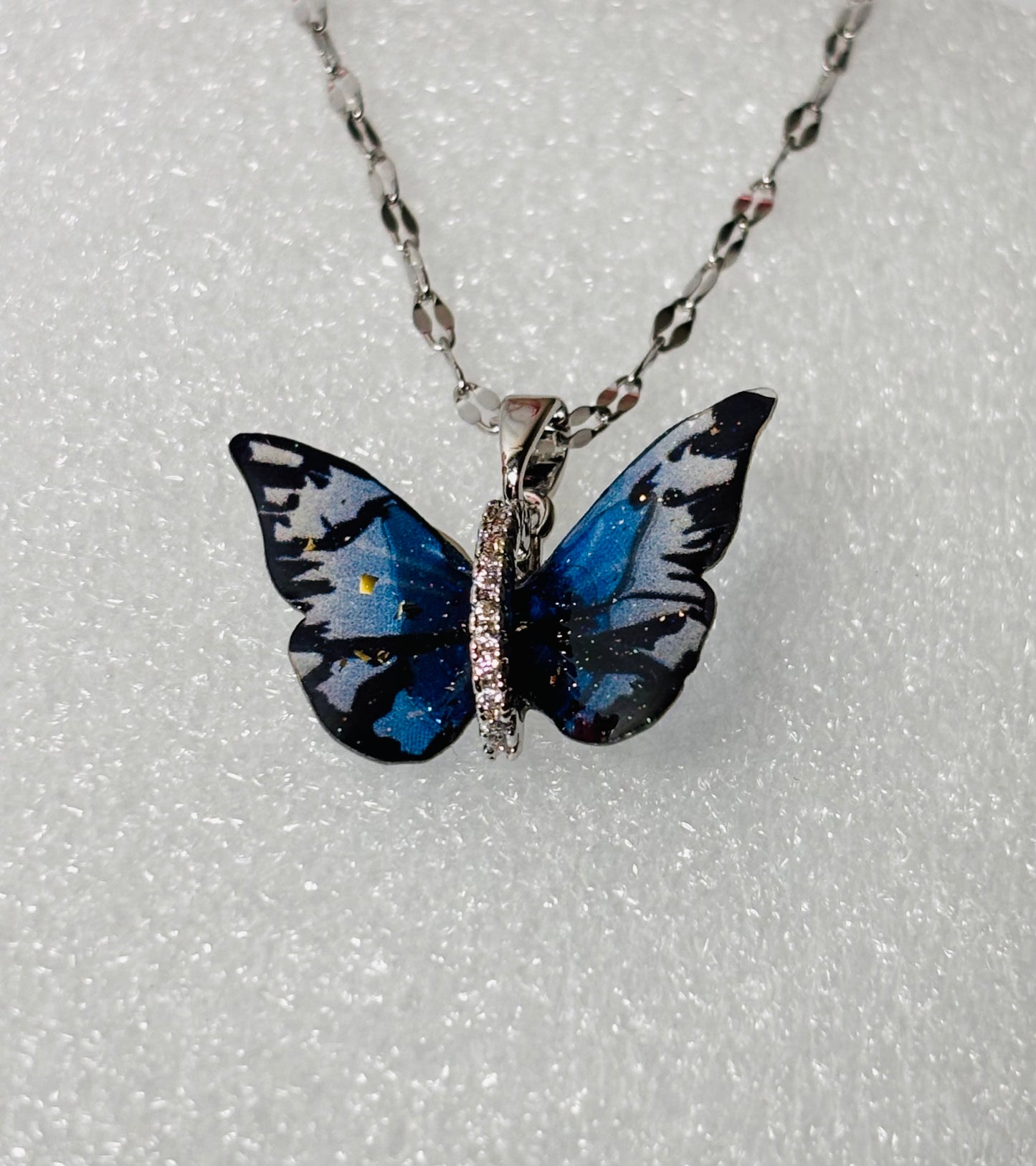 Blue Aurora Butterfly Necklace 🦋✨
