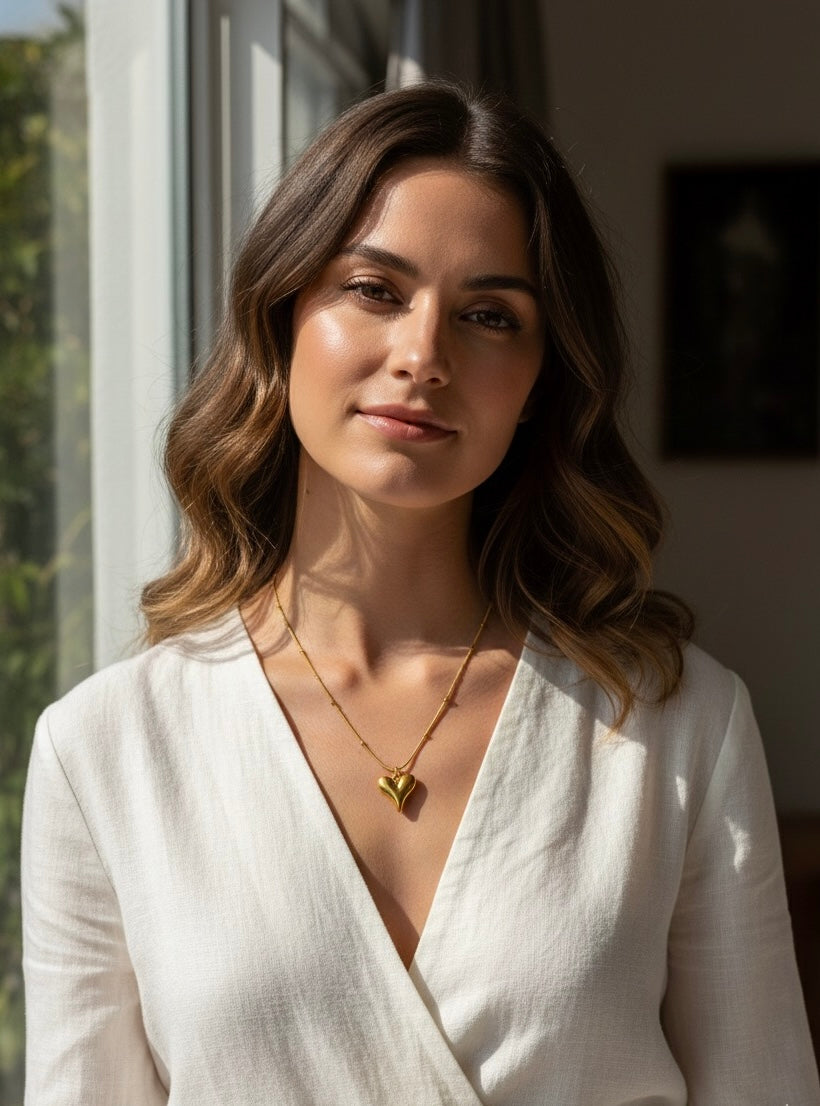 Gold Heart Charm Necklace 💛