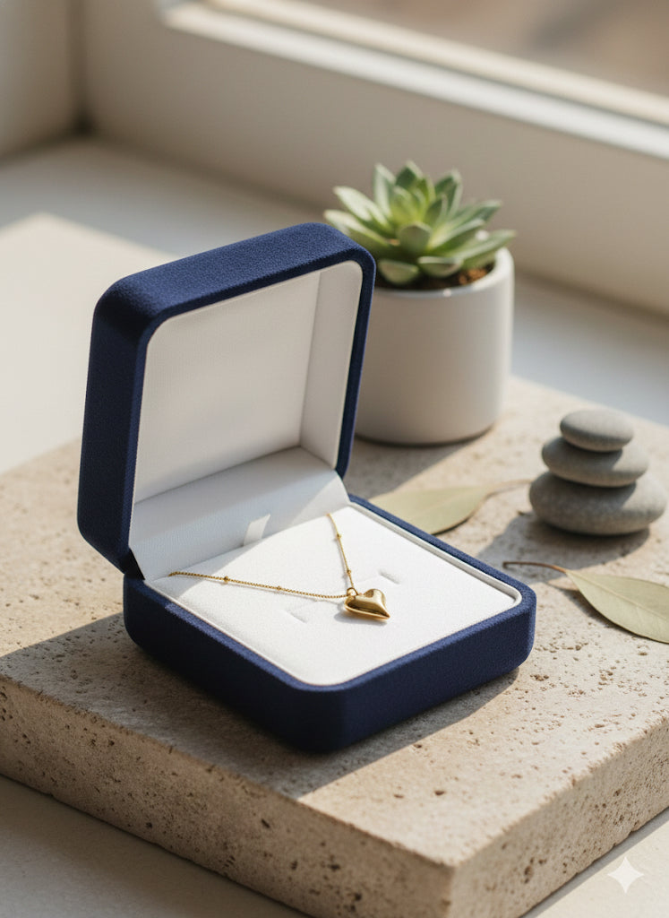 Gold Heart Charm Necklace 💛