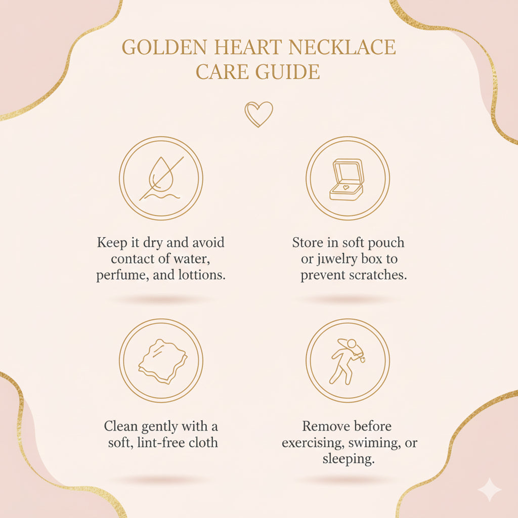 Gold Heart Charm Necklace 💛