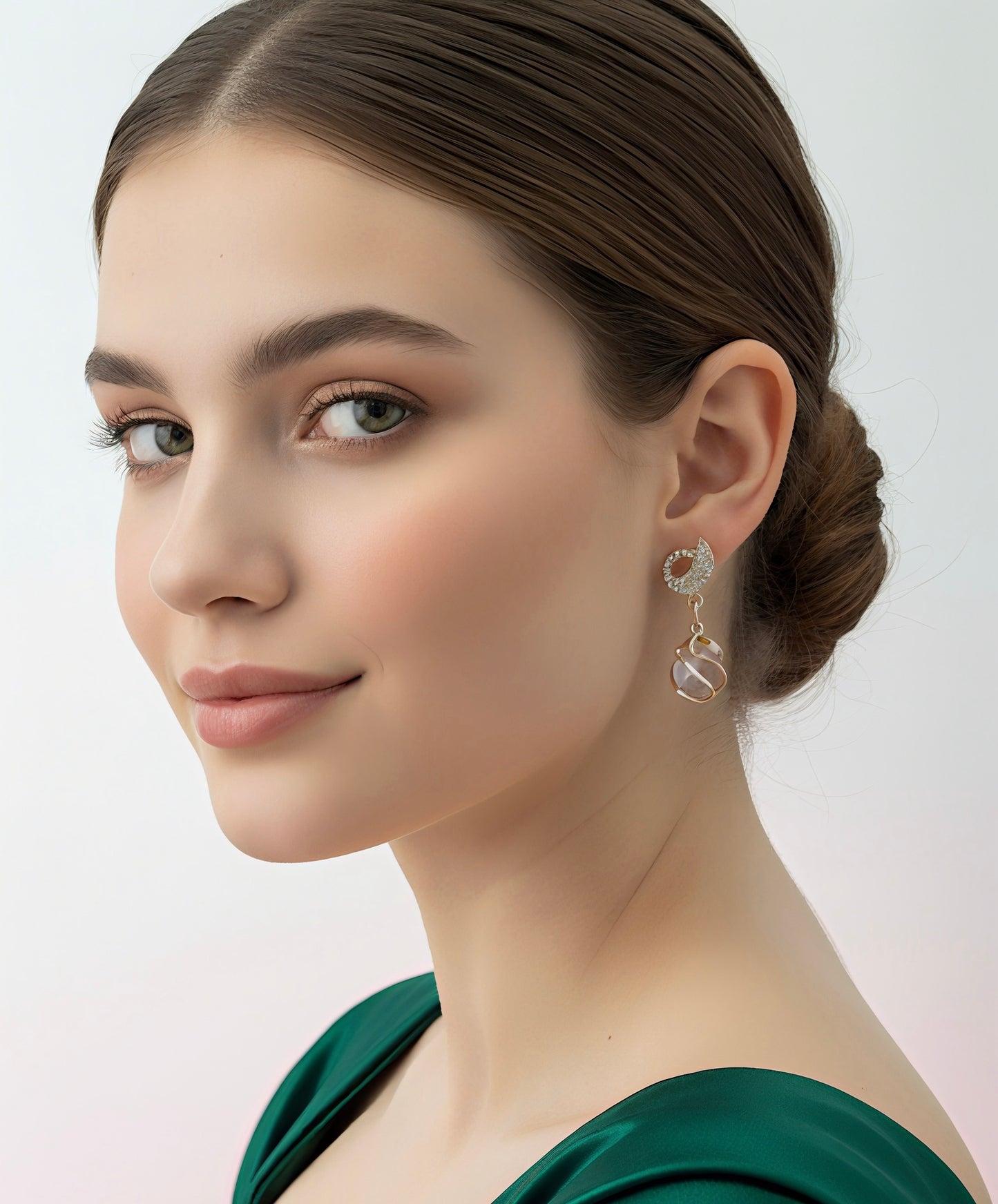 Golden Swan Elegance Pearl Drop Earrings