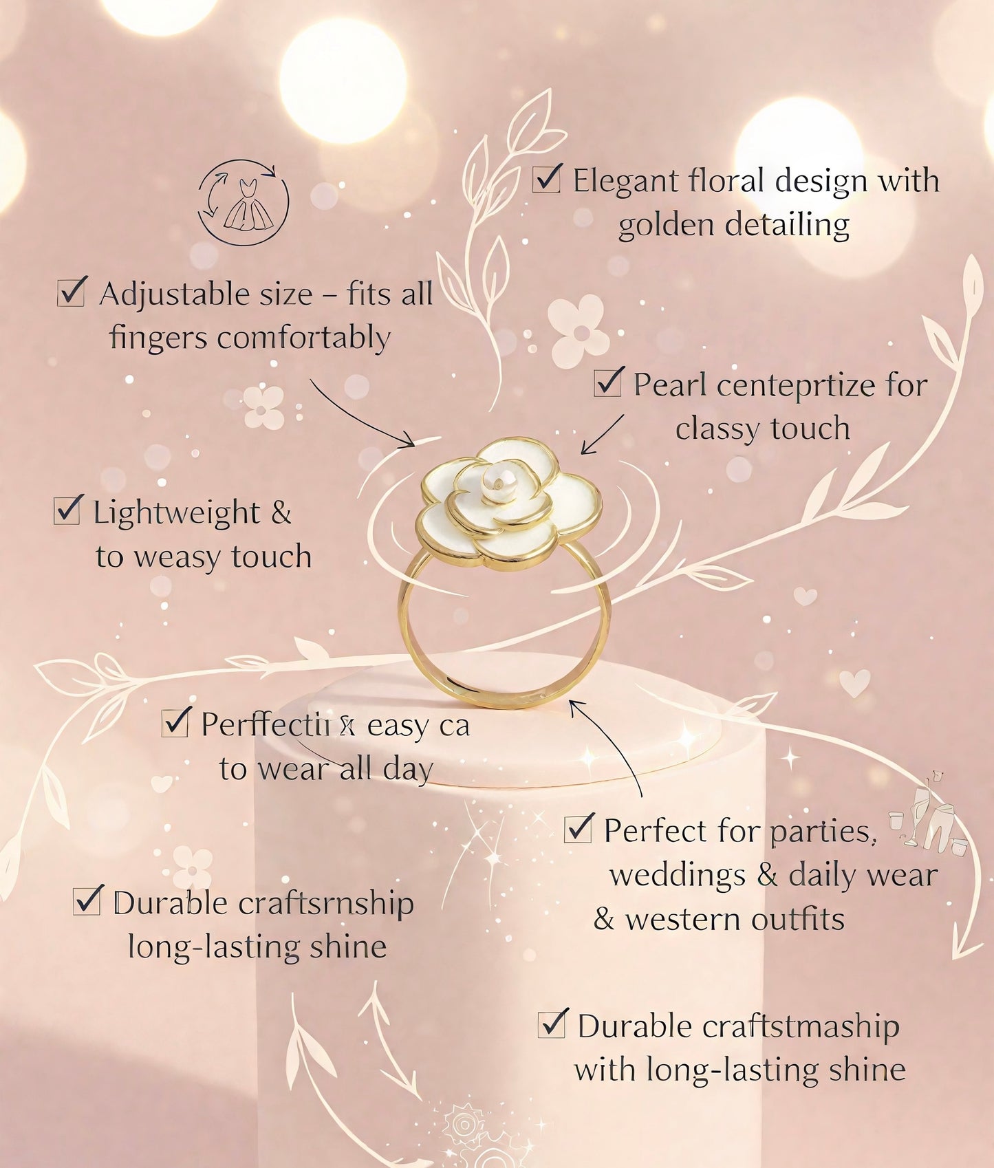 Blooming Pearl Flower Ring