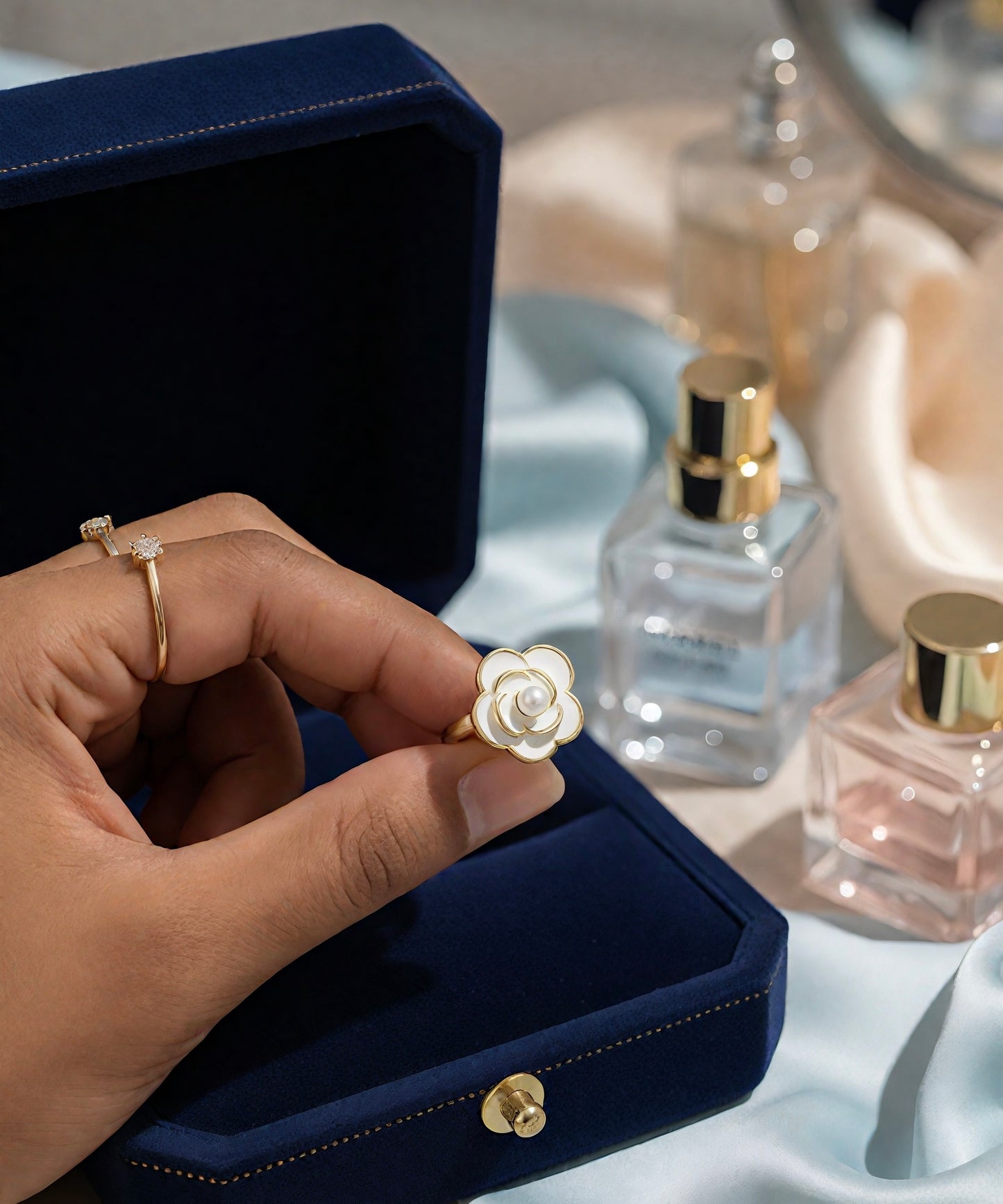 Blooming Pearl Flower Ring