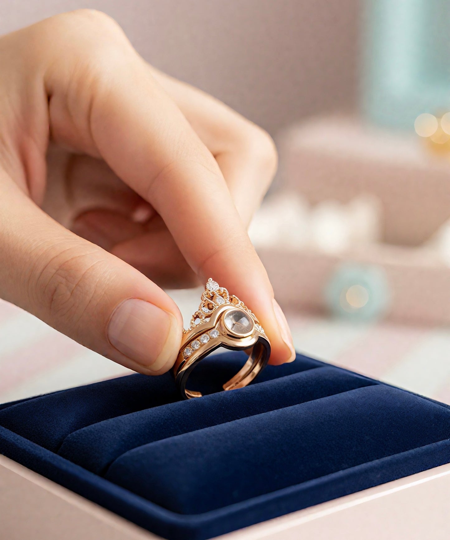 Majestic Crown Elegance Crystal Ring
