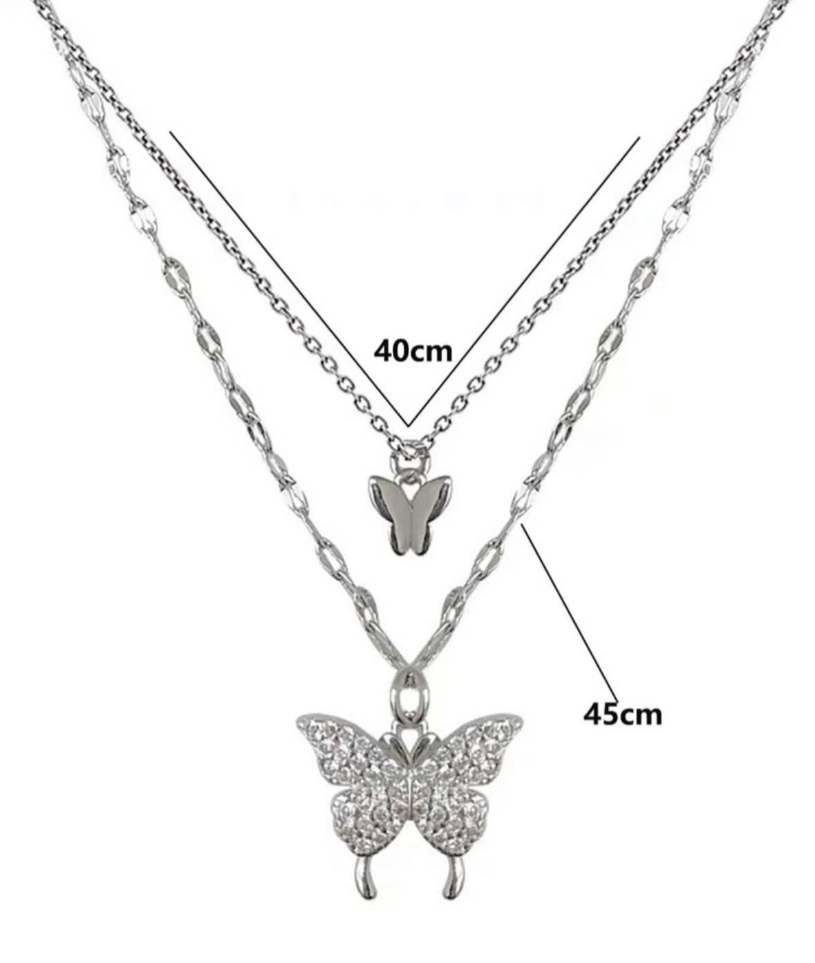 butterfly pendant layered necklace 🦋
