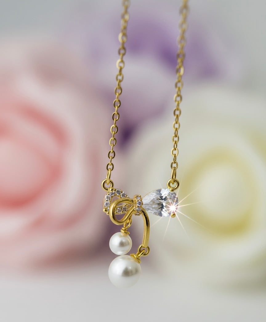 Eternal Grace Bow & Pearl Necklace✨